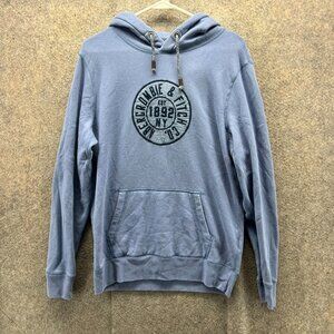 Abercrombie & Fitch Hoodie Mens Small Blue Pullover Sweatshirt Embroidered Logo